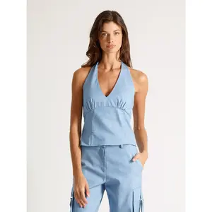 Blue Sky Denim Halter Top