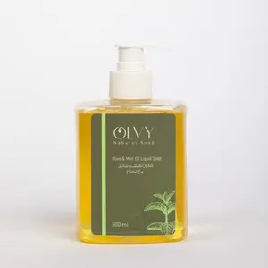 Nabulsi Olive Oil Liquid Soap With Mint Oil - Hand and Body Wash - 16.9oz In Pump Bottle Body Care Luxury Blend Daily Gentle Hand Soap Nourishing Sensitive