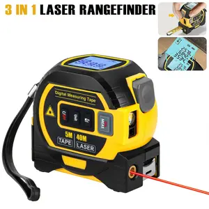 3 in 1 Digital Tape Measure, High Precision Laser Distance Meter, Backlight Distance Meter, Building Measuring Instrument, All-purpose Tool Tape Measure with LCD Display