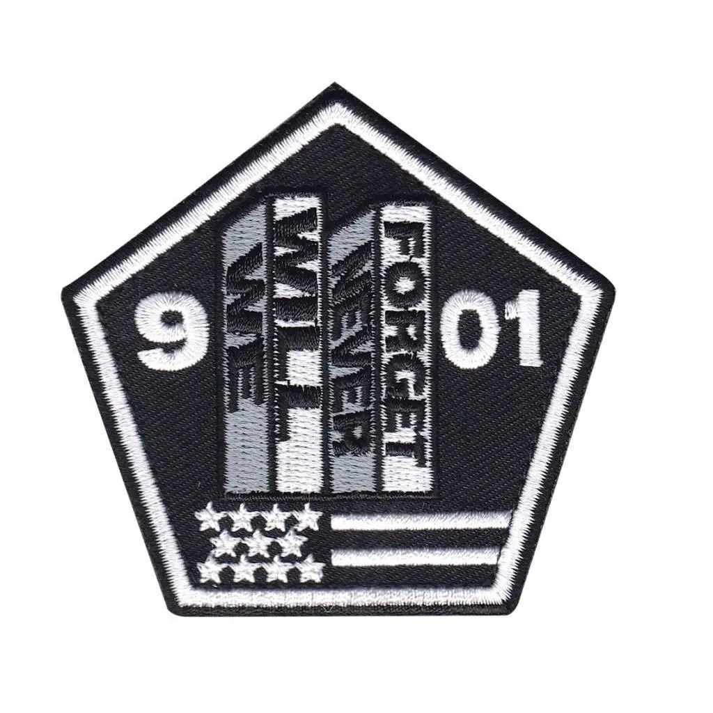 9-11-01 Never Forget Embroidered Hook 911 Patch