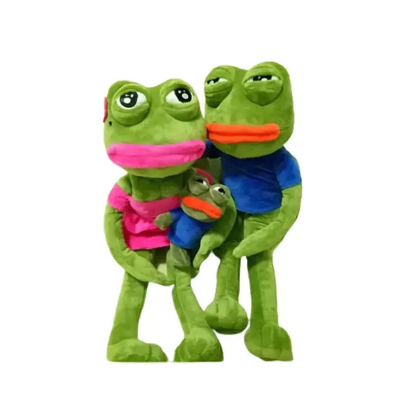 45cm Sad Frog Plush Toy Soft Stuffed Pillow Magic Expression  The Sad Frog Animal Plush Doll Birthday Gifts for Kids Girl