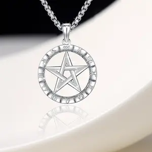 Brighthive S925 Pentagram necklace twelve zodiac signs silver necklace Suitable for boys and girls as gifts Gift Box