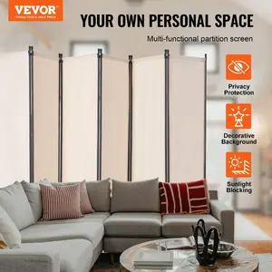 VEVOR 2FT Room Divider, 3 Panel PET Polyester Soundproof Room Screen, Folding Privacy Divider Portable Partition Divider for Room Separation, Freestanding Room Partitions for Office Study, GreyVEVOR Super Brand Day