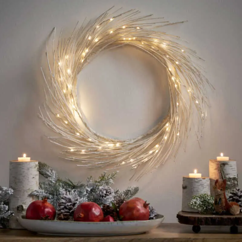 Easy-to-Use Paper Wreath with LED Lights for Holiday Festivities