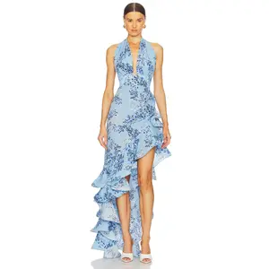 Bronx and Banco Bronte Poppy Maxi Dress in Blue Multi