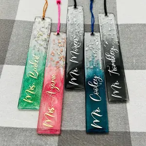 Cute Personalized Bookmark with Matching Tassel - Colorful Acrylic & Resin Design, 1.5" x 5.5" for Book Lovers