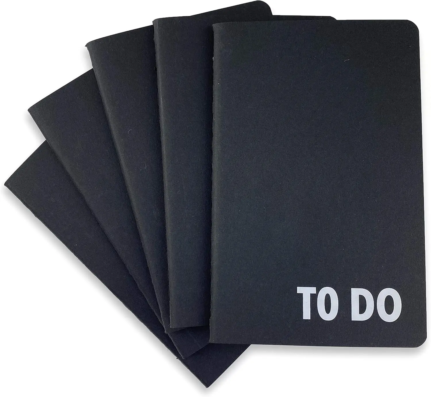 3.5 x 5.5 Inch Pocket to Do Checklist Notebook, 64 Pages Per Notebook, 5-Pack (Black)
