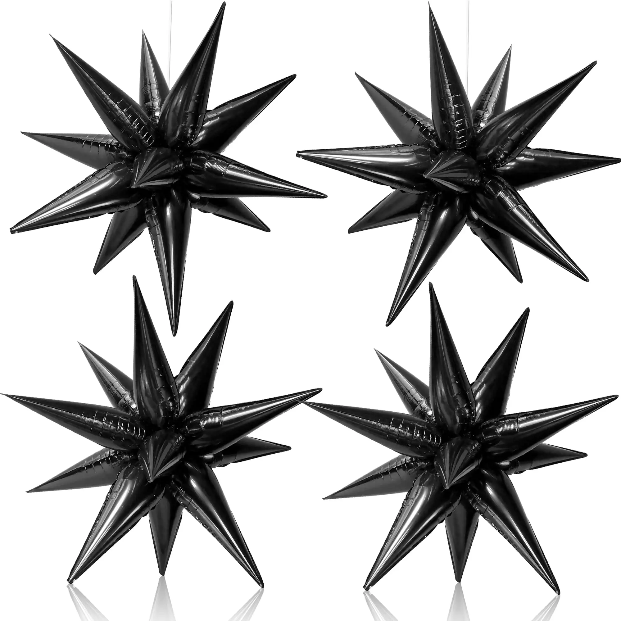 Large Black Star Balloons - 20 Inch  Pack Of 50 | Starburst For Birthday Decorations Foil Metallic Mylar Emo Party Decoration