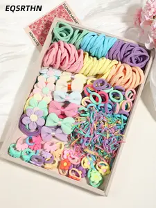 672pcs Complete Set of Children's Hair Accessories Includes multi-color hair bands, flower/bow hair clips, Barrettes hair clips. The colors are fresh and soft, high-elasticity hair bands do not tighten the hair. Suitable for daily hair tying
