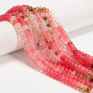 07-Multi-color Gemstone Smooth Rondelle Beads Size 5x8mm 15.5'' Strand
