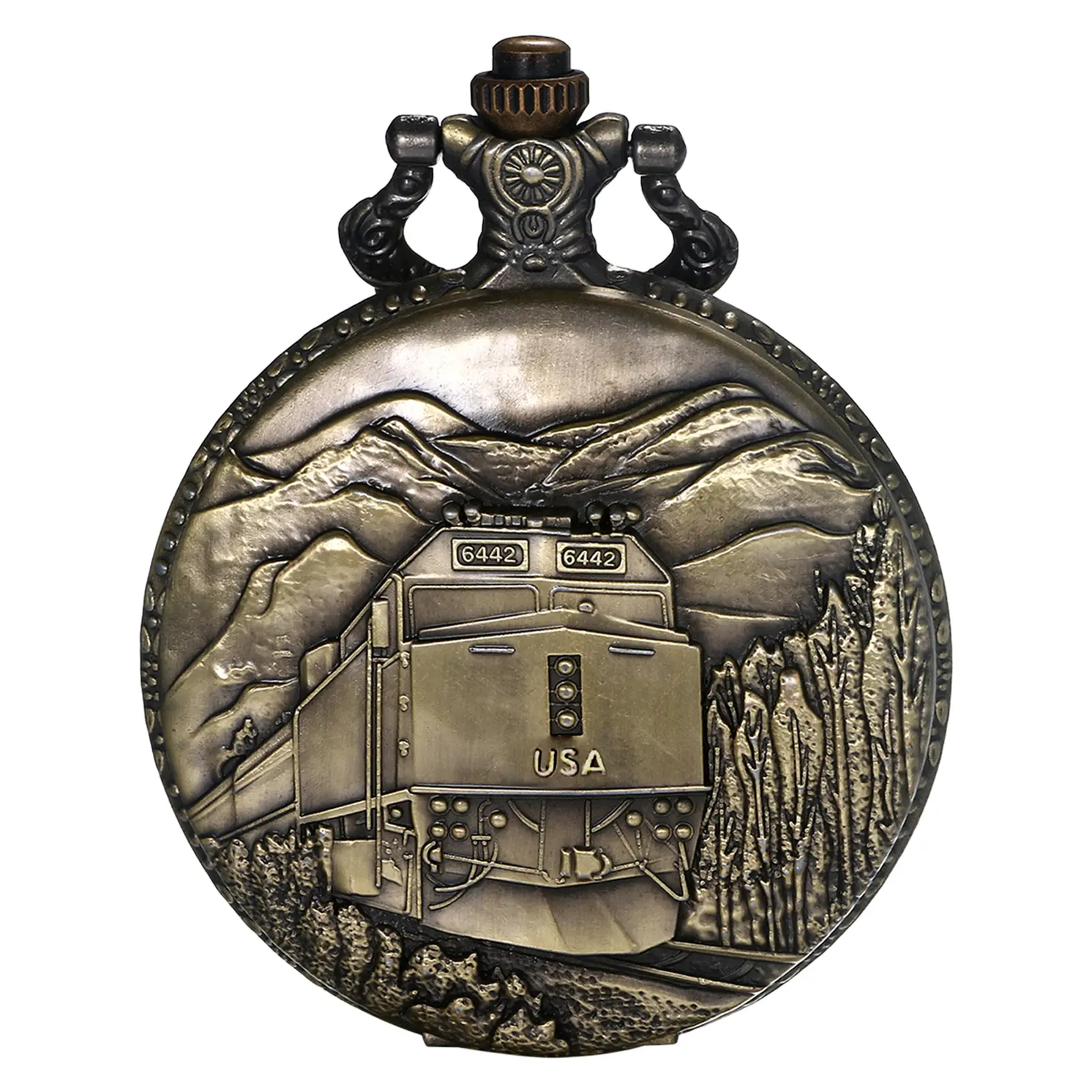 OIDEA Retro Steampunk Pocket Watch for Men, Vintage Collectible with Steam Train Relief, Alloy Case with 27.55" Chain, Gift for Train Enthusiasts, Collectibles, Quartz, Natural Gift For Train Enthusiasts
