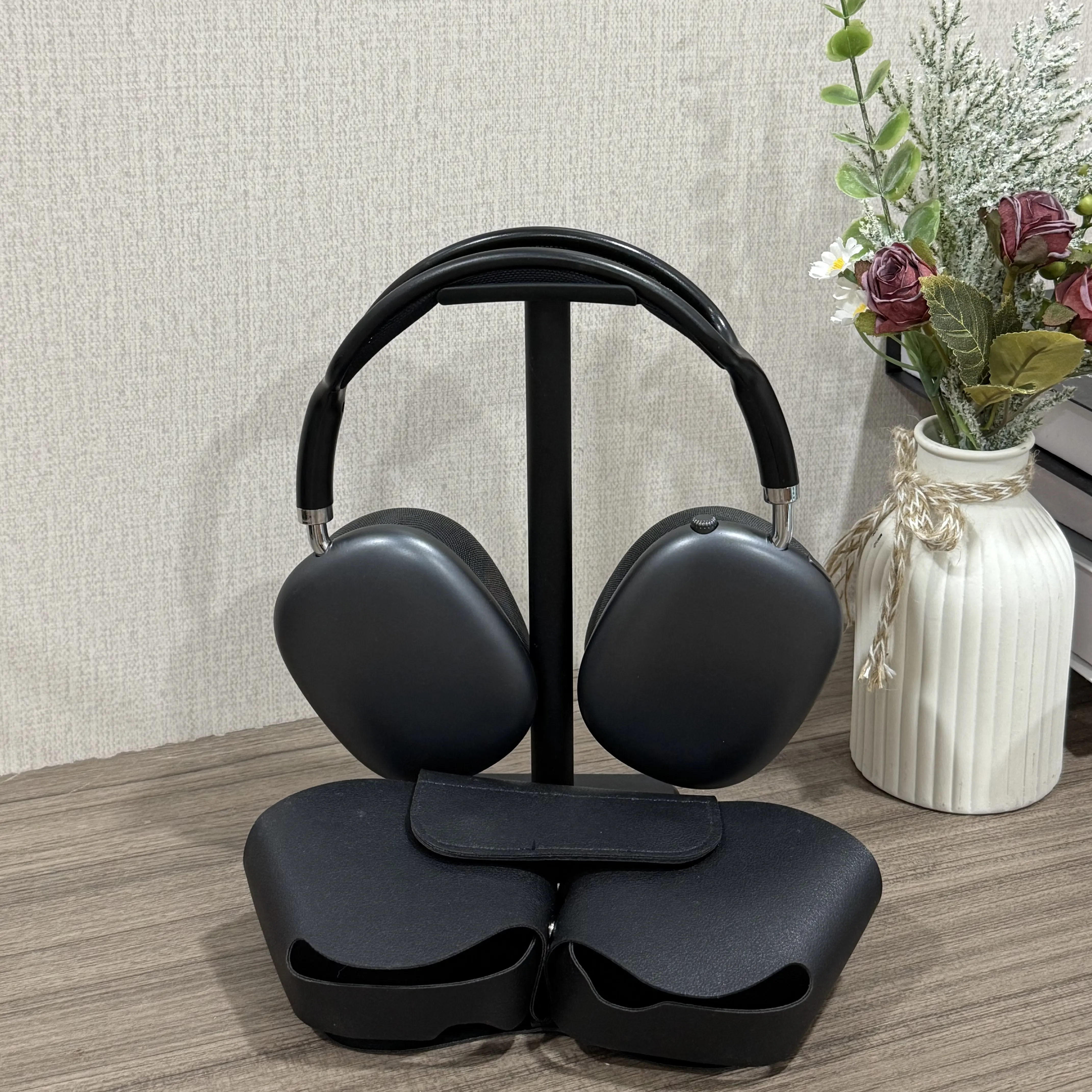 Luxury MAXPRO5 Wireless Over-Ear Headphones, Magnetic Detachable Ear Cups, Silky Soft Comfort Fit, Hi-Fi Clear Audio Noise Isolation, Complete Accessory Kit with Leather Protective Case & Type-C Charging Cord, Fashion Headset for Daily Outfits