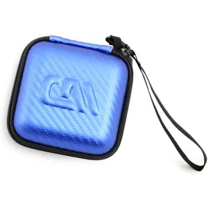 CASEMATIX Blue Protective Carry Case for Sphero Specdrum App Enabled Rings with USB Charging Cable - Durable Carbon Fiber Pattern EVA Shell - Compact Travel Friendly Design