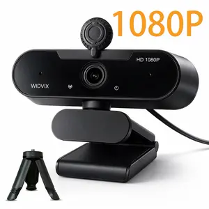 WIDVIX 1080P Webcam for PC with 110° Wide Angle & Auto Low-Light Correction, Noise Cancelling Mic, Privacy Cover, Plug & Play USB Computer Camera, Tripod Included, for Video Calls, ZOOM, Skype, Teams, FaceTime, Online Teaching, Streaming