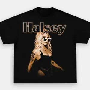 HALSEY TEE, Men's Regular Fit Letter Graphic Round Neck Tee, Street Fashion Streetwear Short Sleeve T-shirt for Summer Outdoor Wear, Graphic Tees, Top for Daily Wear, T-Shirt For Unisex , Gift For Men , Gift For Women Top Womenswear