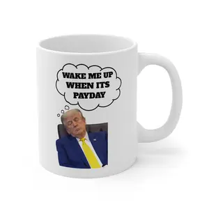 Wake Me Up When It's Payday Mug | Funny Sleepy Political Mug