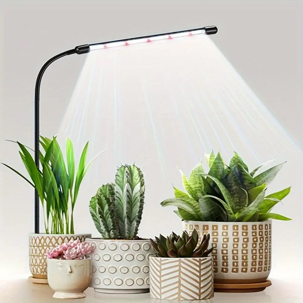 USB Powered Plant Growth Light, Full Spectrum Plant Growth Lamp with Auto Timer & Dimmers Suitable for Indoor Plants, Seeds, Succulents, Small Gardens