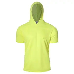 Hoodie with short sleeves UPF 50+ Available in multiple colors-MS12 Classic Menswear Soft Blue Casual Fleece Grey Kangaroo Man