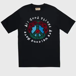 AGTAWH Brick T-Shirt 'Peace and Love' Cotton Classic Fit Crewneck Lightweight XL K
