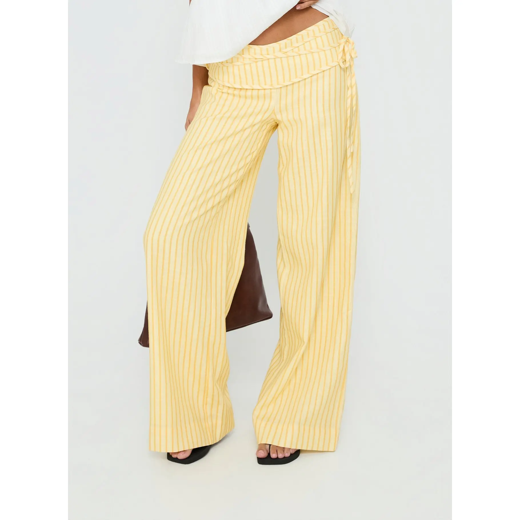 Silver Moon Pants Yellow Stripe