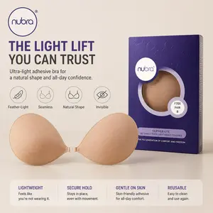 【 Nubra Authentic 】 Women's solid buckle front silicone bra, casual basic invisible strapless bra, women's underwear daily accessories, underwear, daily wear sticky jelly 38 ddd