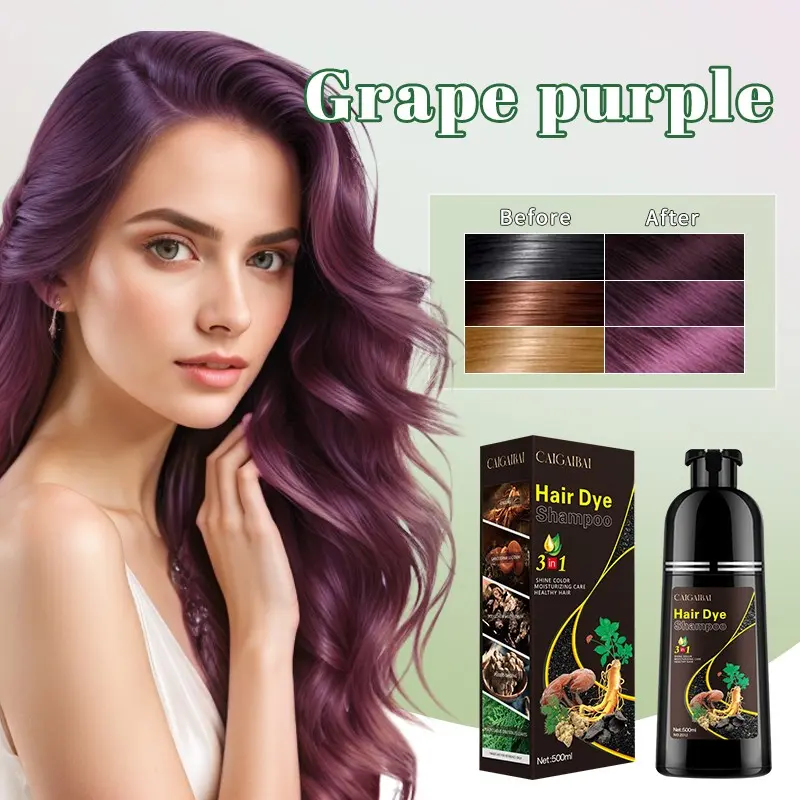 3-In-1 Hair Dye Kit, Hair Dye Shampoo, Plant-Based Hair Coloring at Home, Herbal Extract Hair Color Cream, Covers Hair Instantly, Haircare