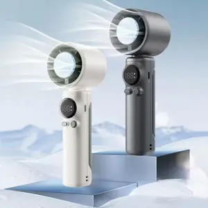 Portable Handheld Turbo Fan Mini Ice Cooling Fan 4000mAh Battery USB Rechargeable Personal Small Hand Fan with Digital Display