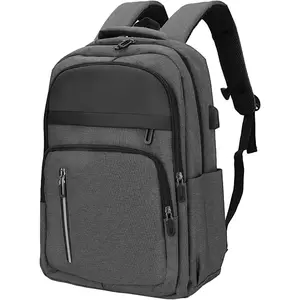 Women Men Laptop Backpack Business Travel Lightweight Waterproof Anti Theft College Computer Bag with USB Charging Port Work Daily Bag,Grey