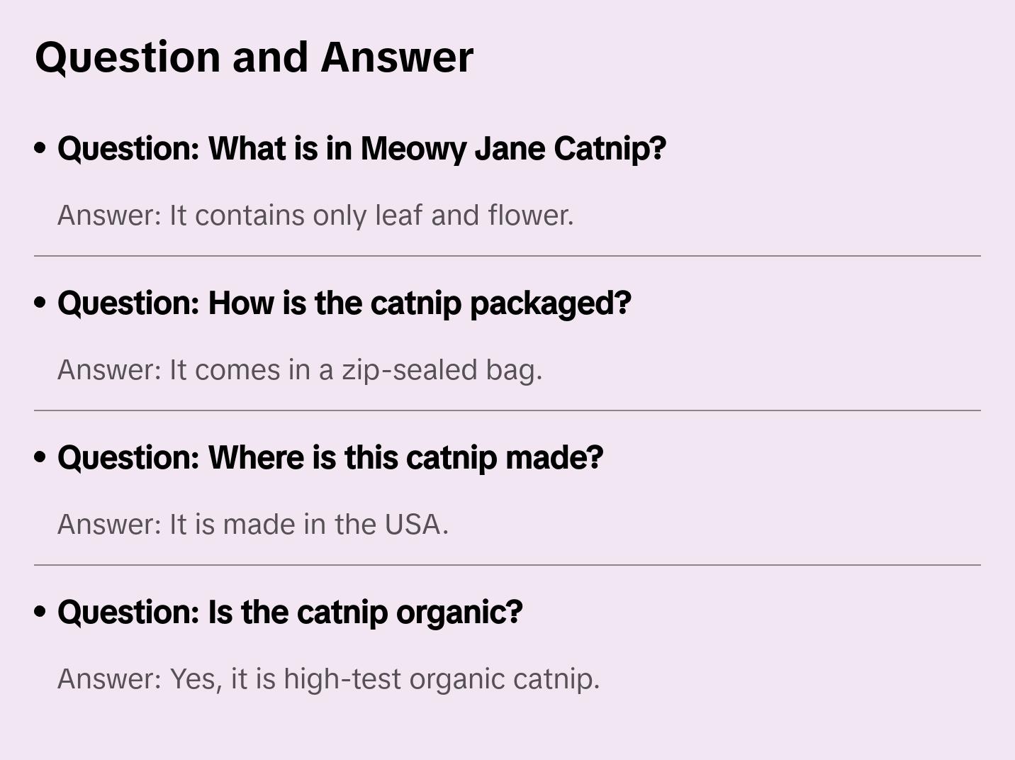 Meowy Jane Organic Catnip cat toys