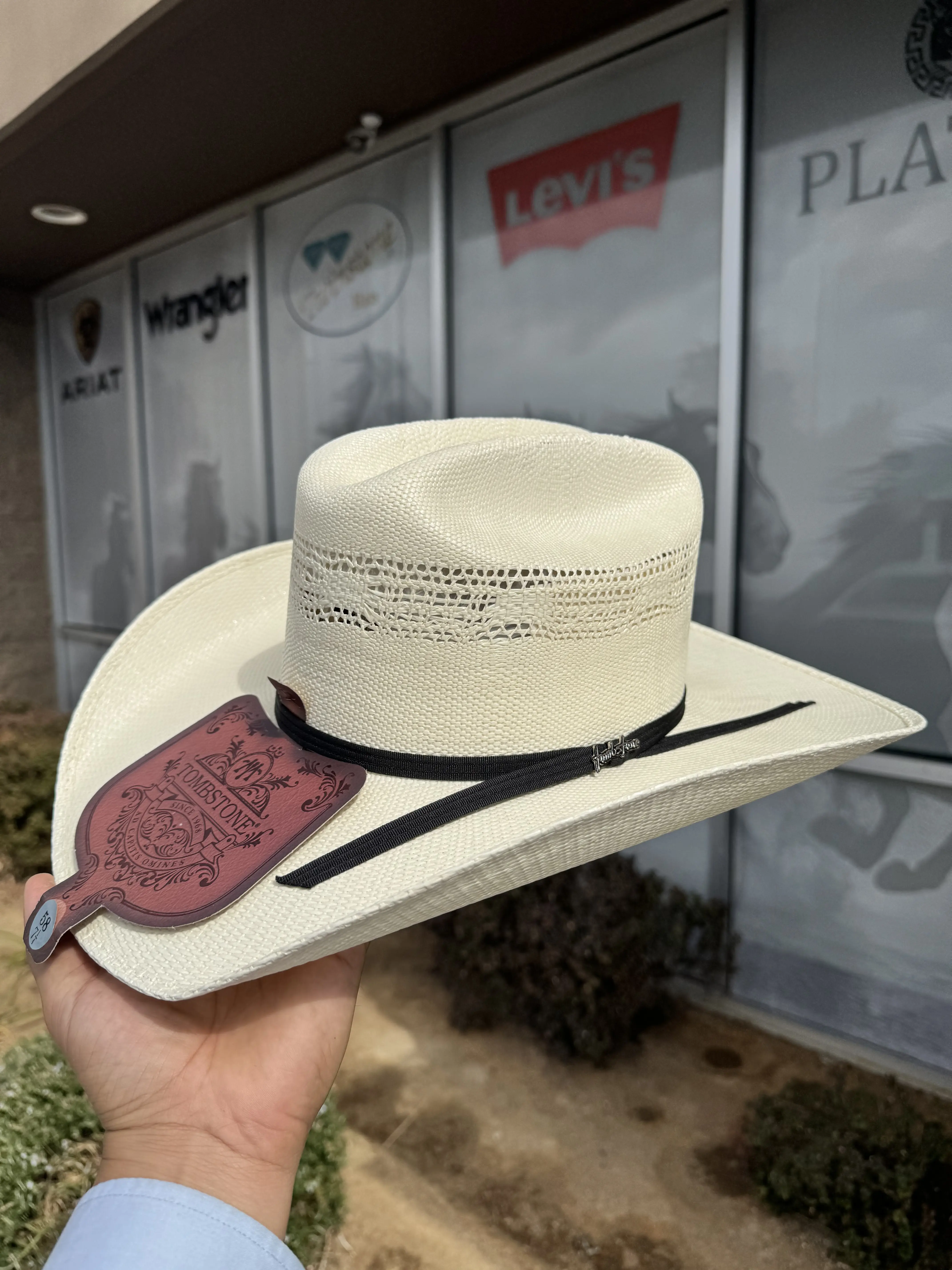 Tombstone 10x Roper Cowboy Hat - Bangora Short Crown 4.5" Brim