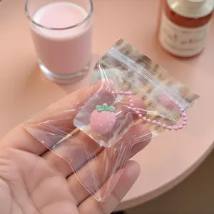 Kawaii Ice Cube Charm Collection - Soft Squishy Bag Pendant & Keychain Accessory, Cute Phone Strap Companion for Sensory Play & Anxiety Relief