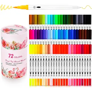 72 Colors Dual Tip Fine & Brush Pens Art Markers, Aesthetic Cute Preppy Stuff School Supplies, Coloring Markers for  Artist Adult Book Cards Drawing Craft Kit Mothers Day  for Mom