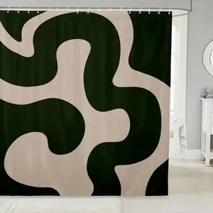 Shower Curtains,72"x72" Geometric Modern Bathroom Curtain Set,Neutral Art Abstarct Art Bathroom Accessories Washable