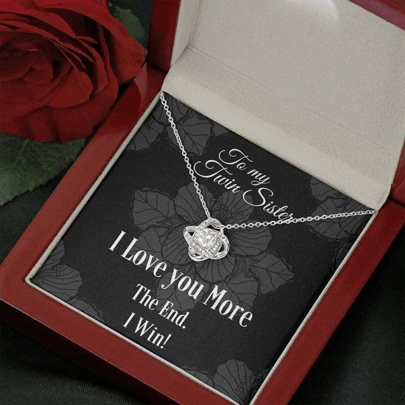 Twin Sister Gift Necklace, Gift for my Twin Sister, Twin 16th Birthday, Twin Birthday, Gift for my Twin sister, Funny Twin Sister, Anniversary Gift, Necklace Jewelry With Message Card & Box