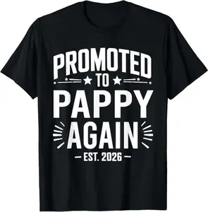 Promoted To Pappy Again Est 2026 Family T-Shirt