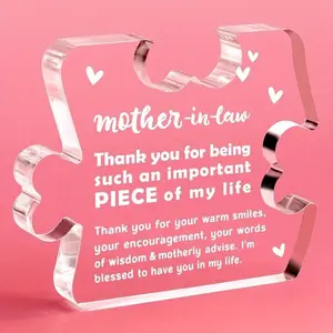 Acrylic Mother-in-Law Appreciation Plaque - Best Mom Ever Gift from Daughter/Son for Birthday, Mother's Day & Special Occasions Art Decoration