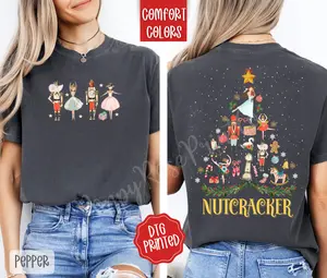 Nutcracker Front & Back Shirt Comfort Colors, Trendy Women's Christmas Tshirt