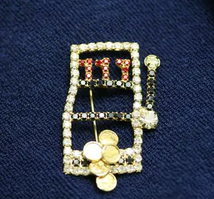 Slot Machine 777 Vegas Gambling Ac Rhinestone Pin Brooch Jewelry Slot Machine Brooch, Casino 777 Slot Machine Pin