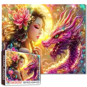 Tucocoo Fantasy Mermaid Angel Fairy 1000 Pieces Jigsaw Puzzle for Adults Relaxing Brain Challenge Home Decoration Gift Idea Family Game 27.5x20inch(70x50cm)