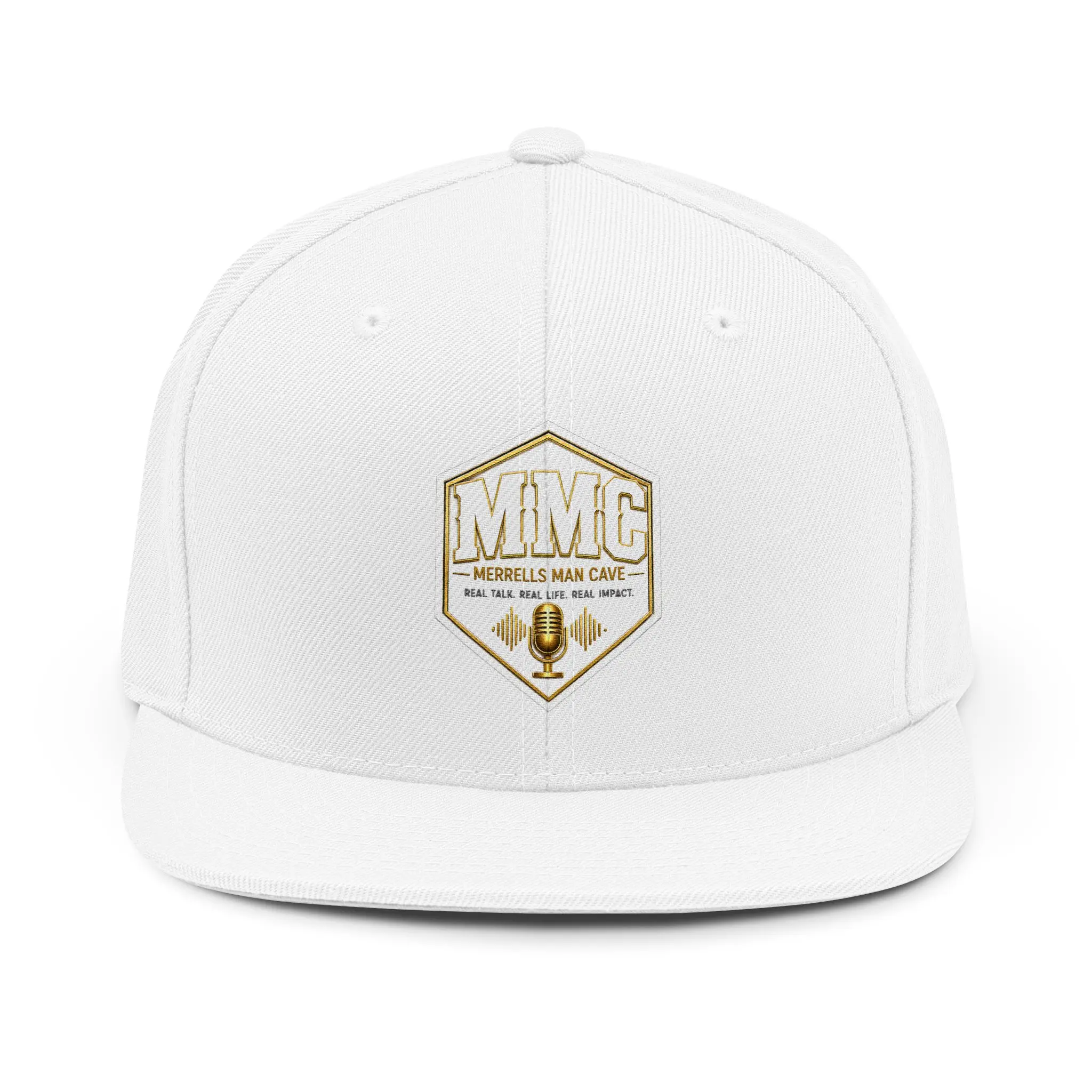 MMG Acrylic Solid Hexagon Logo Baseball Cap - Microphone & Laurel Embroidered, One Size, Everyday Snapback