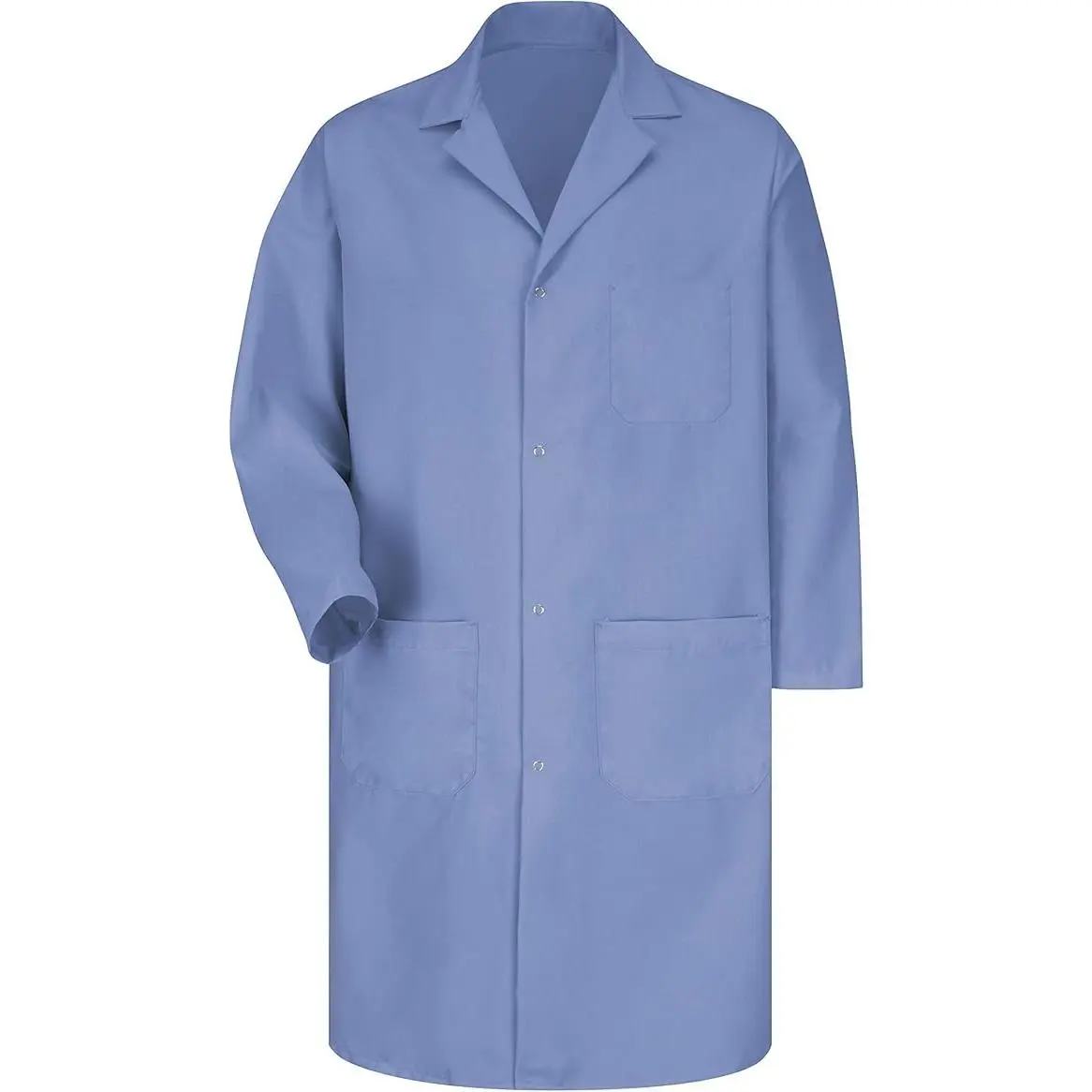 Red Kap Men's Workwear Lab Coat - Long Sleeve, Wrinkle Resistant, Durable Pre-Cure Polyester-Cotton Blend Clothes, Machine Washable Medical Uniform with Gripper Closure