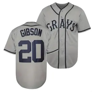 Men's Josh Gibson #20 Homestead Grays National League Baseball Jersey,Letter Embroidery Baseball Clothing，fan gift souvenir