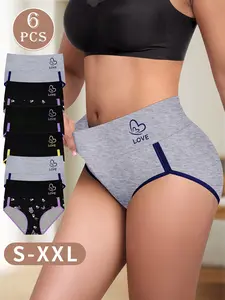 6-Pack Women's High Waist Shaping Underwear, Comfortable Color Block Design, Tummy Control Briefs for Everyday Wear