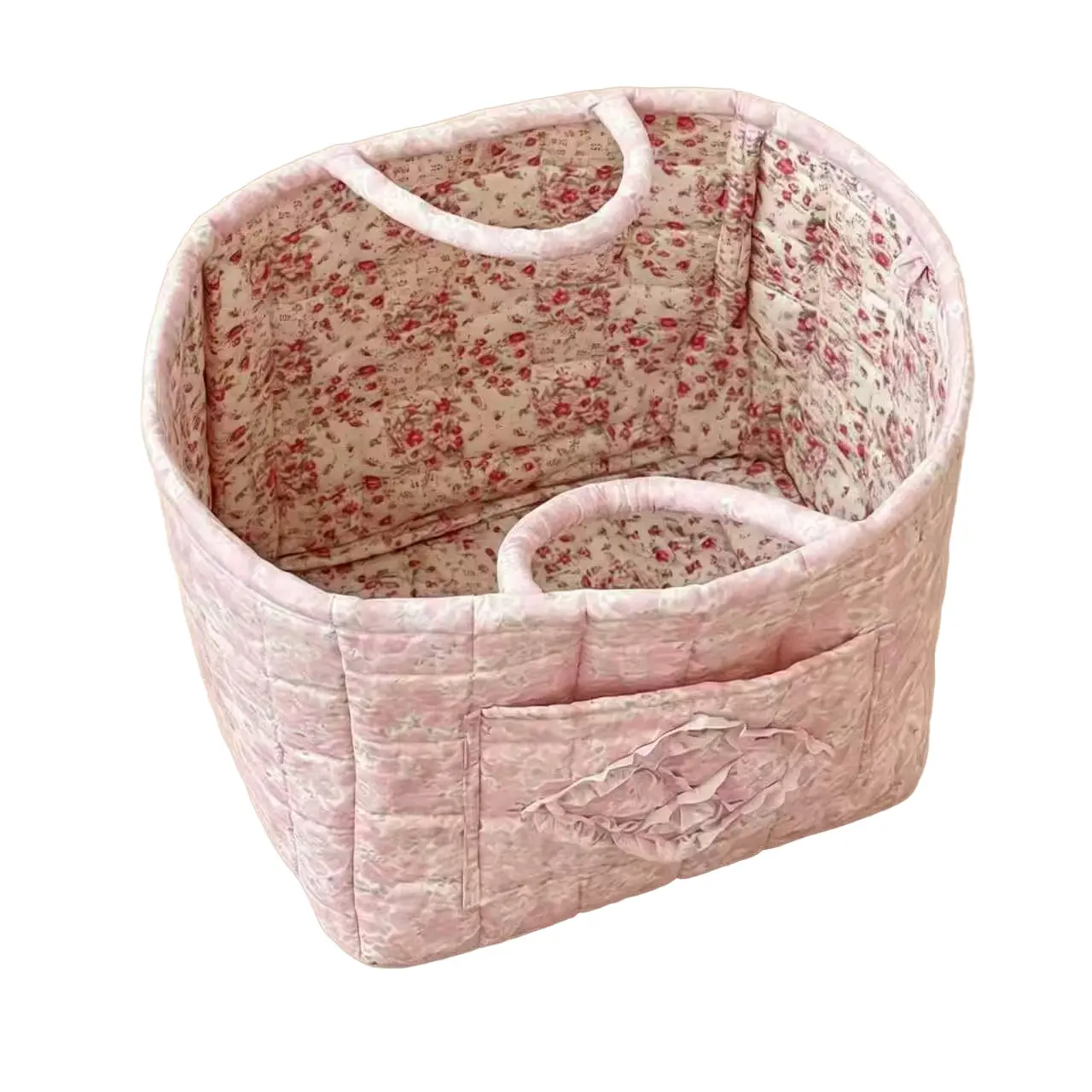 Large-capacity, easy-to-clean floral laundry storage basket - A multi-functional, durable home storage basket that can be carried and folded for lightweight laundry storage, suitable for storing dirty clothes and daily items.