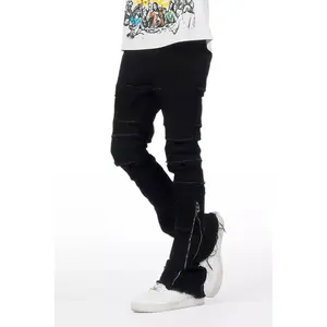 Horado Jet Black Stacked Flare Jean