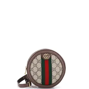 Pre-owned GUCCI Canvas Coated Backpacks Ophidia Round Backpack GG Coated Canvas Mini by Rebag