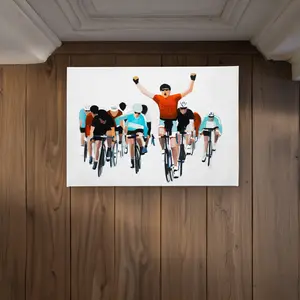 Begin Home Decor CODM1724HEGLLU 17 x 24 in. Cyclists At the End of a Race - Living Room Door Mat Decor
