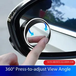 2pcs Adjustable Automotive Car Rearview Mirror, Frameless Design, Wide Angle HD, No Blind Spot, Convex Suction Cup, Silver Abs Glass, Car Accessories