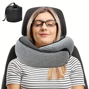 Multifunctional Memory Foam Travel Neck Pillow, Soft Foldable Durable U-Shaped Support, Portable Lightweight Cervical Pillow for Train Plane Car Office Home
