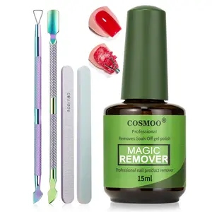 COSMOO Magic Gel Polish Remover Kit, Professional Gel Remover for Nail, Quickly Remove Gel Nails Polish in 2-5 Minutes, Includes Tools Nail file and Nail Removal Push